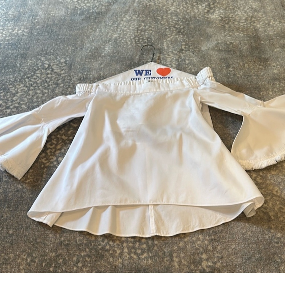 NICHOLAS WHITE OFF THE SHOULDER COTTON TOP SIZE 6